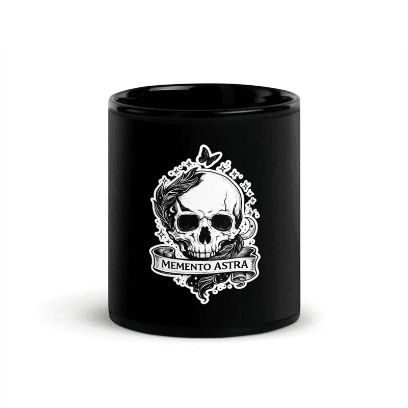 Memento Astra Death Logo - Black Glossy Mug