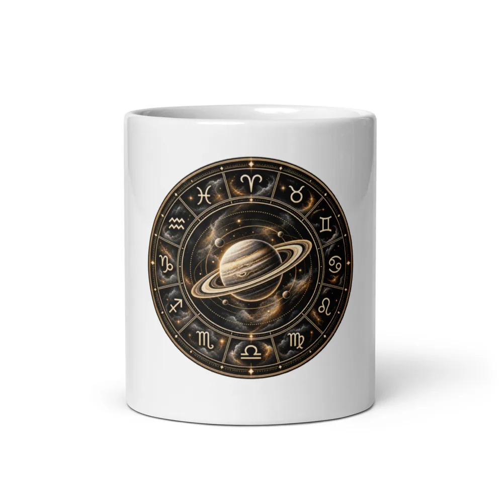 Golden Saturn Zodiac - Glossy Mug