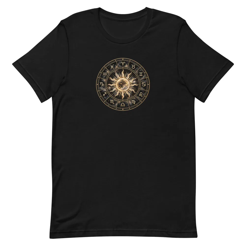 Golden Sun and Moon Zodiac - Unisex Tee