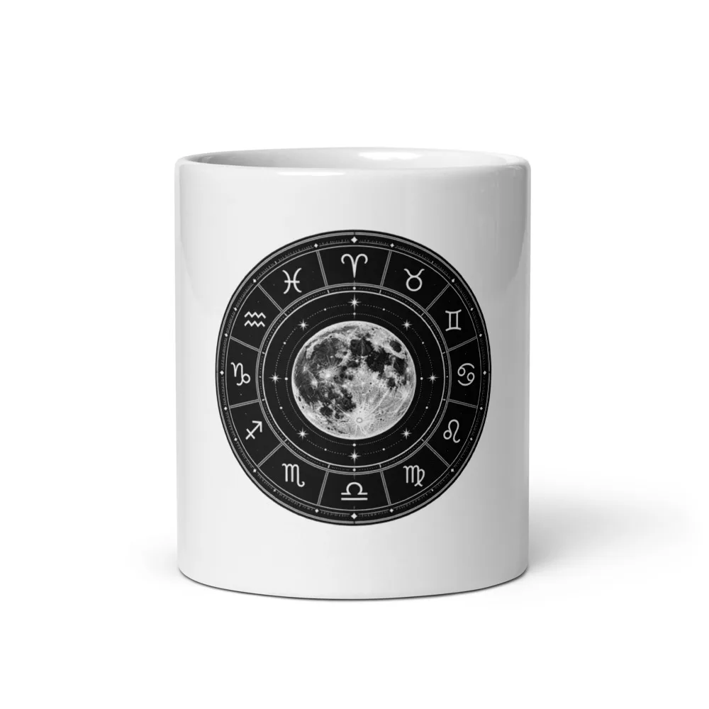 Silver Full Moon Zodiac - Glossy Mug