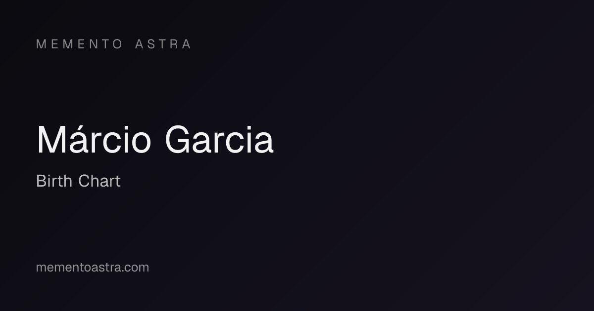 Márcio Garcia: Birth Chart | Memento Astra
